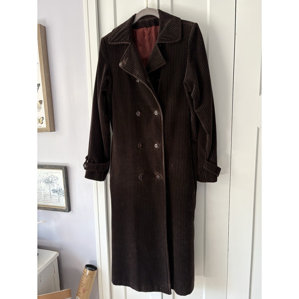 VTG Voyager West By Youthcraft Women's Traveler Brown Corduroy Trench Coat MED
